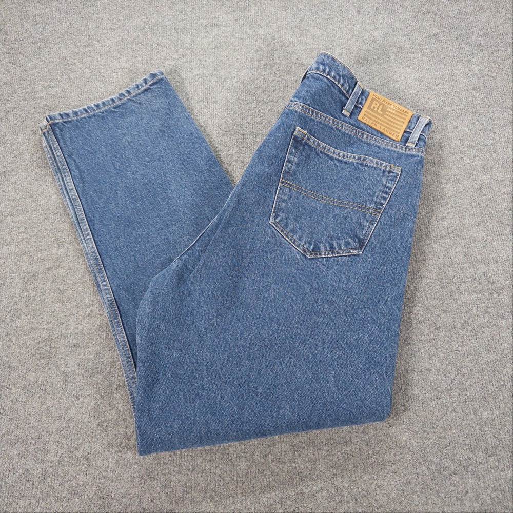 Polo Jeans Co Ralph Lauren Mens 40x32 Relaxed Fit Denim Blue Jeans #4796